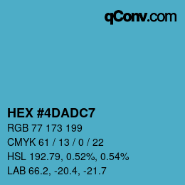 カラーコード: HEX #4DADC7 | qconv.com