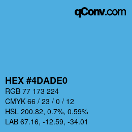 颜色代码: HEX #4DADE0 | qconv.com