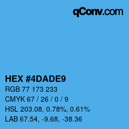 カラーコード: HEX #4DADE9 | qconv.com