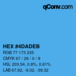 Color code: HEX #4DADEB | qconv.com