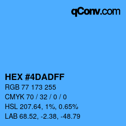 Color code: HEX #4DADFF | qconv.com