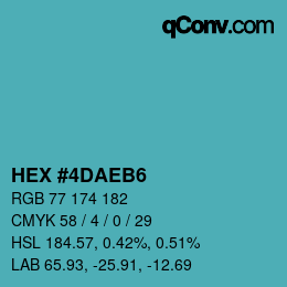 カラーコード: HEX #4DAEB6 | qconv.com