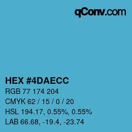 Color code: HEX #4DAECC | qconv.com