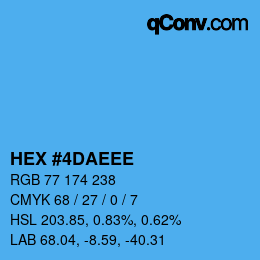 Color code: HEX #4DAEEE | qconv.com