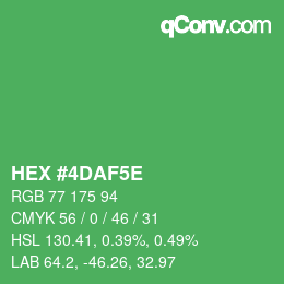 Color code: HEX #4DAF5E | qconv.com