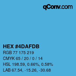 Color code: HEX #4DAFDB | qconv.com