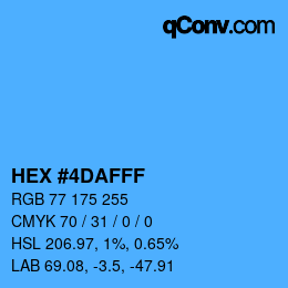 カラーコード: HEX #4DAFFF | qconv.com