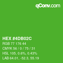 Color code: HEX #4DB02C | qconv.com