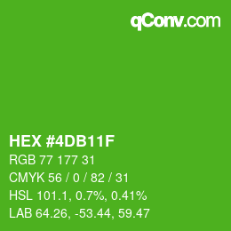 Color code: HEX #4DB11F | qconv.com