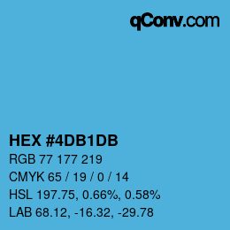 颜色代码: HEX #4DB1DB | qconv.com