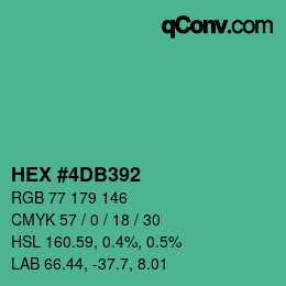 Farbcode: HEX #4DB392 | qconv.com