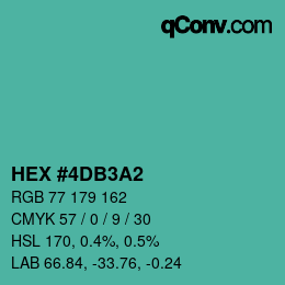 颜色代码: HEX #4DB3A2 | qconv.com