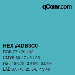 カラーコード: HEX #4DB3C0 | qconv.com