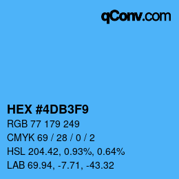 カラーコード: HEX #4DB3F9 | qconv.com