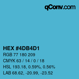 颜色代码: HEX #4DB4D1 | qconv.com