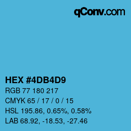 カラーコード: HEX #4DB4D9 | qconv.com