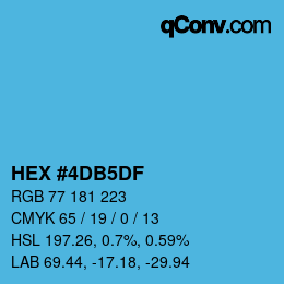 カラーコード: HEX #4DB5DF | qconv.com