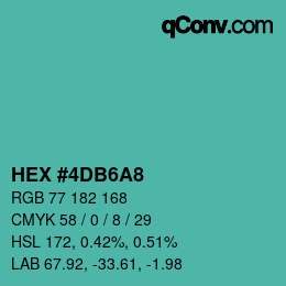 カラーコード: HEX #4DB6A8 | qconv.com