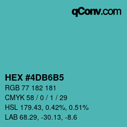 Color code: HEX #4DB6B5 | qconv.com
