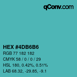 カラーコード: HEX #4DB6B6 | qconv.com