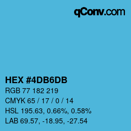 颜色代码: HEX #4DB6DB | qconv.com