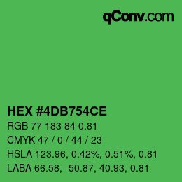 颜色代码: HEX #4DB754CE | qconv.com