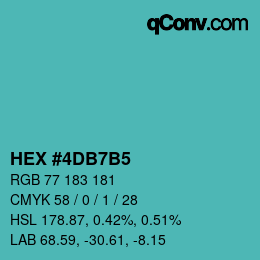 カラーコード: HEX #4DB7B5 | qconv.com