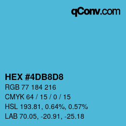 カラーコード: HEX #4DB8D8 | qconv.com