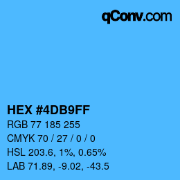 颜色代码: HEX #4DB9FF | qconv.com