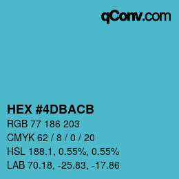 Farbcode: HEX #4DBACB | qconv.com