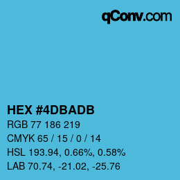 颜色代码: HEX #4DBADB | qconv.com