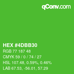 Color code: HEX #4DBB30 | qconv.com