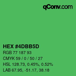 カラーコード: HEX #4DBB5D | qconv.com