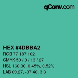Color code: HEX #4DBBA2 | qconv.com