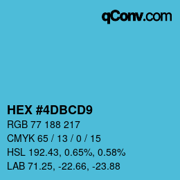 Color code: HEX #4DBCD9 | qconv.com