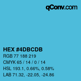 颜色代码: HEX #4DBCDB | qconv.com