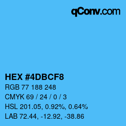 Color code: HEX #4DBCF8 | qconv.com