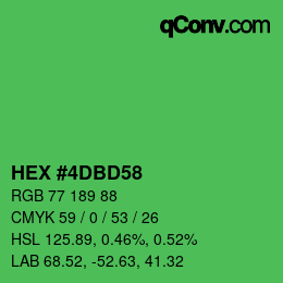 Color code: HEX #4DBD58 | qconv.com