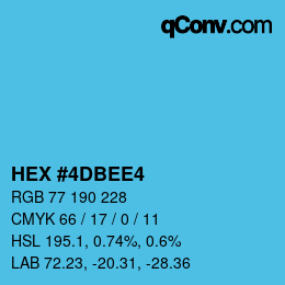 Color code: HEX #4DBEE4 | qconv.com