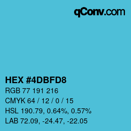 Color code: HEX #4DBFD8 | qconv.com