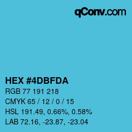 カラーコード: HEX #4DBFDA | qconv.com