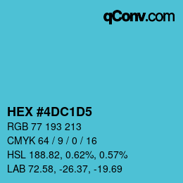 颜色代码: HEX #4DC1D5 | qconv.com