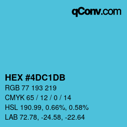 颜色代码: HEX #4DC1DB | qconv.com