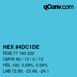 Color code: HEX #4DC1DE | qconv.com