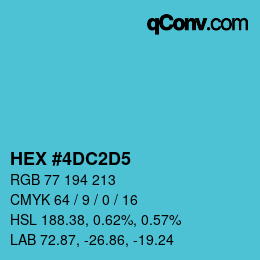 颜色代码: HEX #4DC2D5 | qconv.com