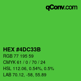 カラーコード: HEX #4DC33B | qconv.com
