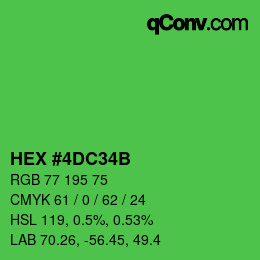 颜色代码: HEX #4DC34B | qconv.com