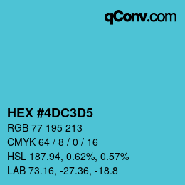 カラーコード: HEX #4DC3D5 | qconv.com