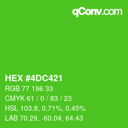 Color code: HEX #4DC421 | qconv.com