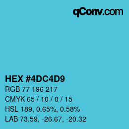 カラーコード: HEX #4DC4D9 | qconv.com